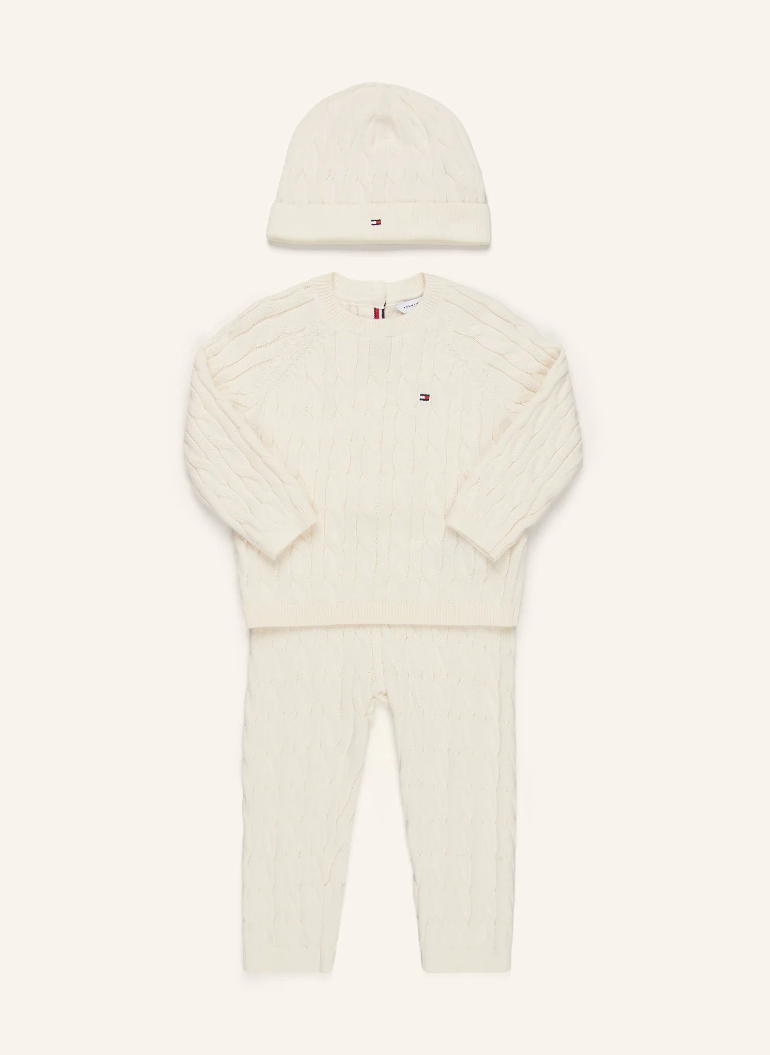 TOMMY HILFIGER Set: Mütze, Pullover und Strickhose