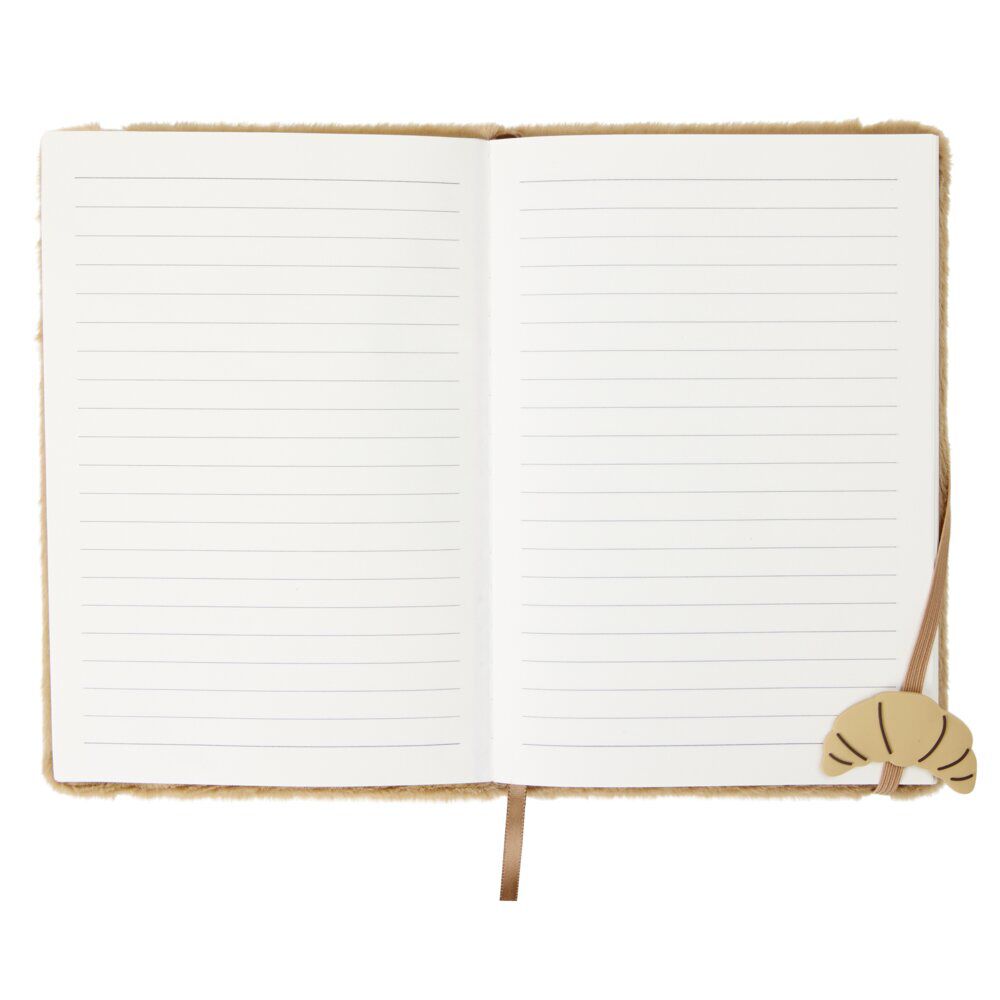 Carnet de note A5 toucher doux élastique latéral fantaisie croissant 14,8x21cm