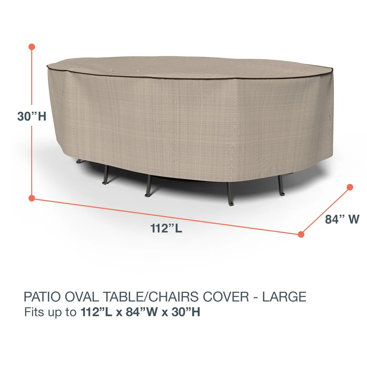 Budge StormBlock™ Mojave Black Ivory Oval Patio Table and Chairs Combo Cover Multiple Sizes