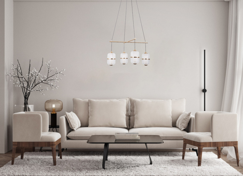Lampa wisząca ALANI czarna matowa LED 4x24W Ciepła biel 1931lm Italux