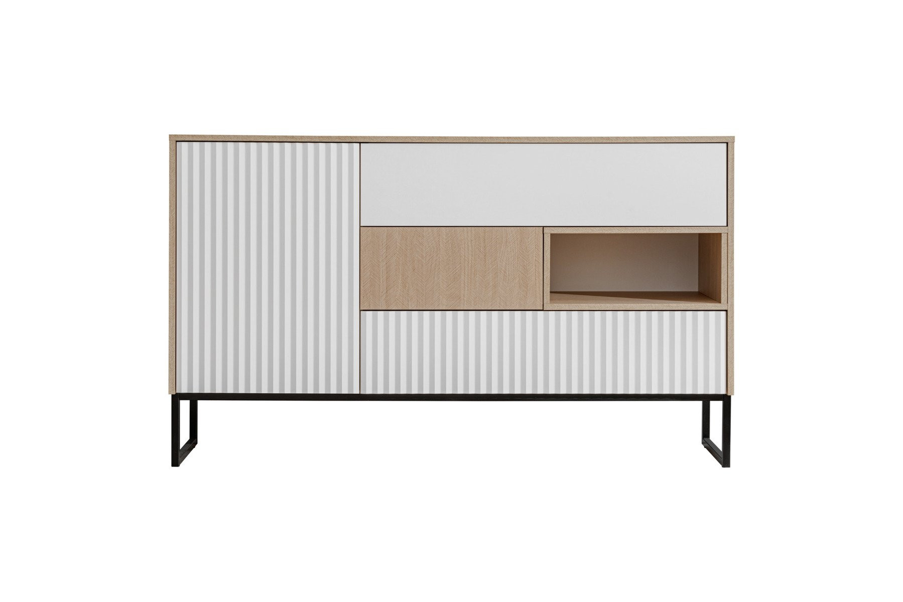 Komoda ZOE 150 1D3S jodełka scandi/biały mat