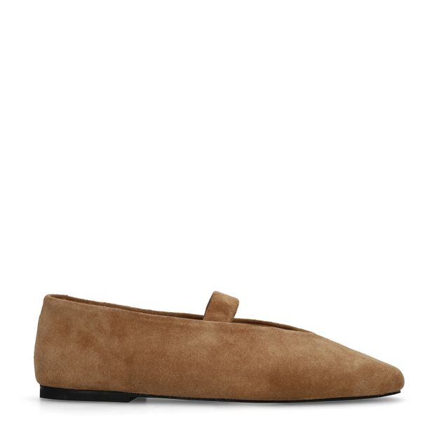 Taupe suède ballerina's