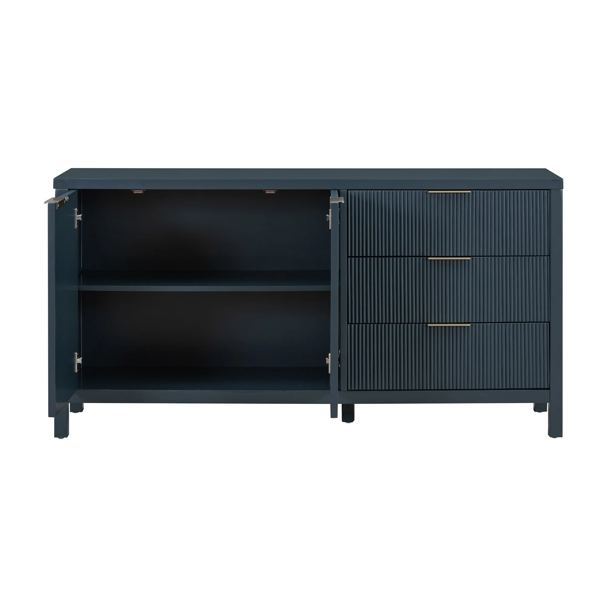 Minimalist Wave-Pattern Sideboard with Functional Storage