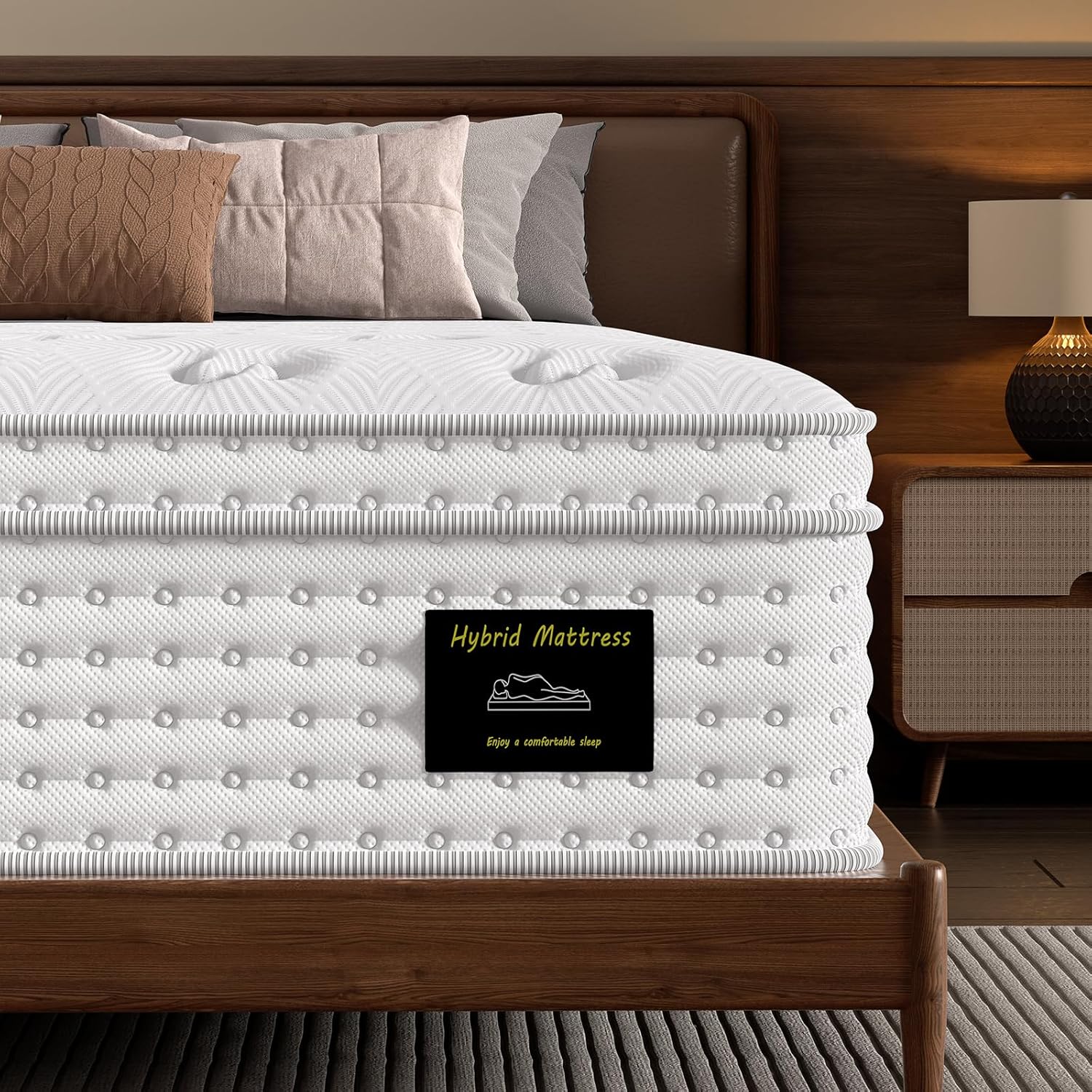 BedStory Extra Firm Queen Mattress 14 Inch, Hybrid Queen Size Mattress in a Box, Back Pain Relief, Luxury Pocket Spring Mattress, Fiberglass-Free, 365-Night-Trial, 10 Year Warranty