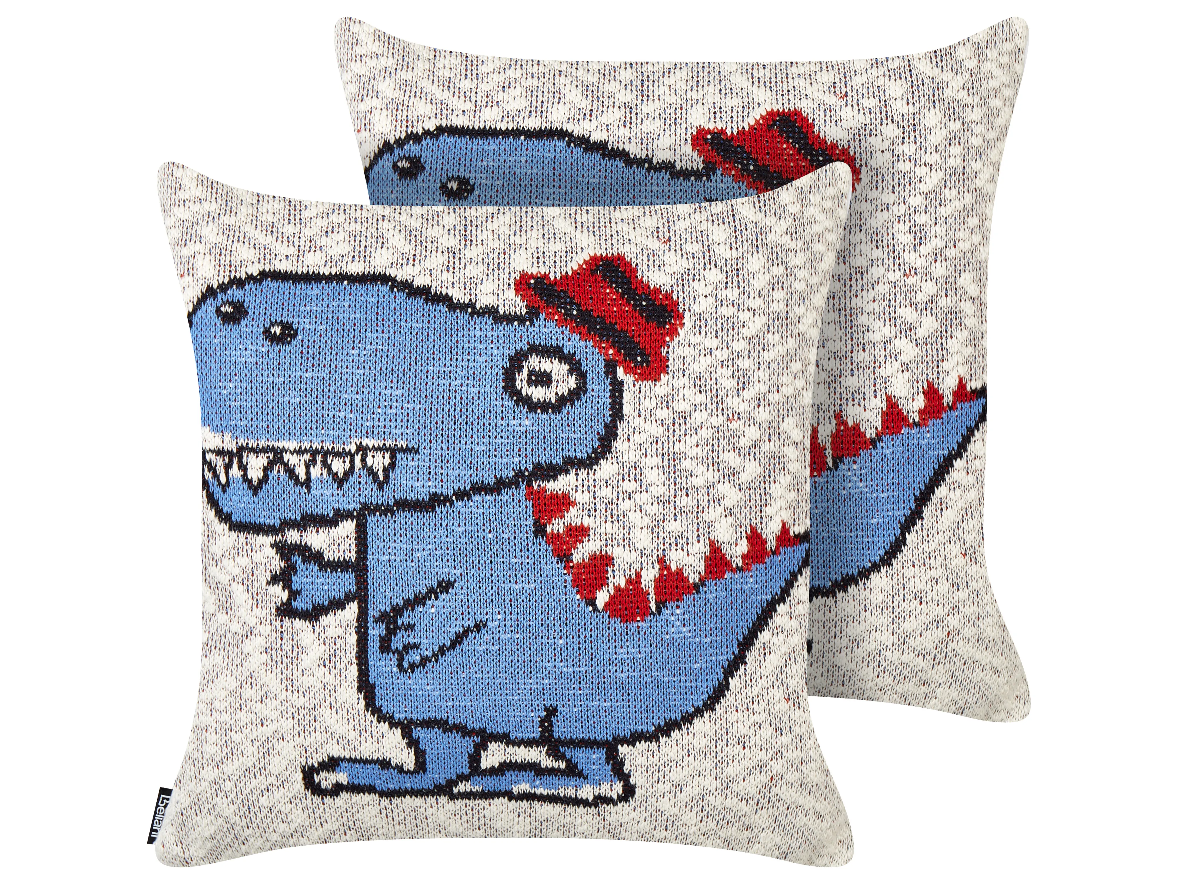 Set of 2 Decorative Cushions GAMBIR Cotton 45 x 45 cm Blue