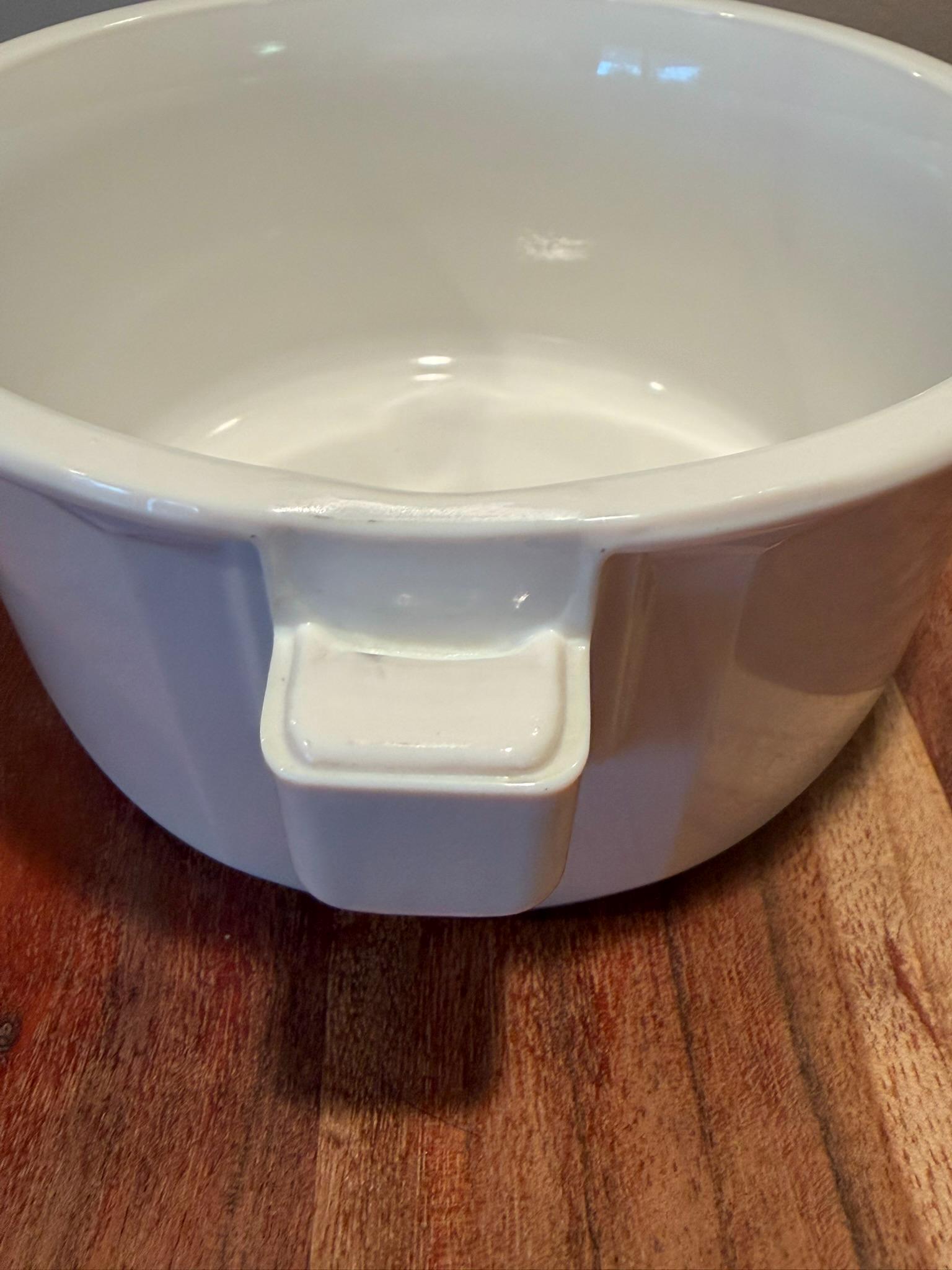 Princess House Nouveau 1 Quart Casserole Dish Saucepan with Glass Lid White Ceramic France