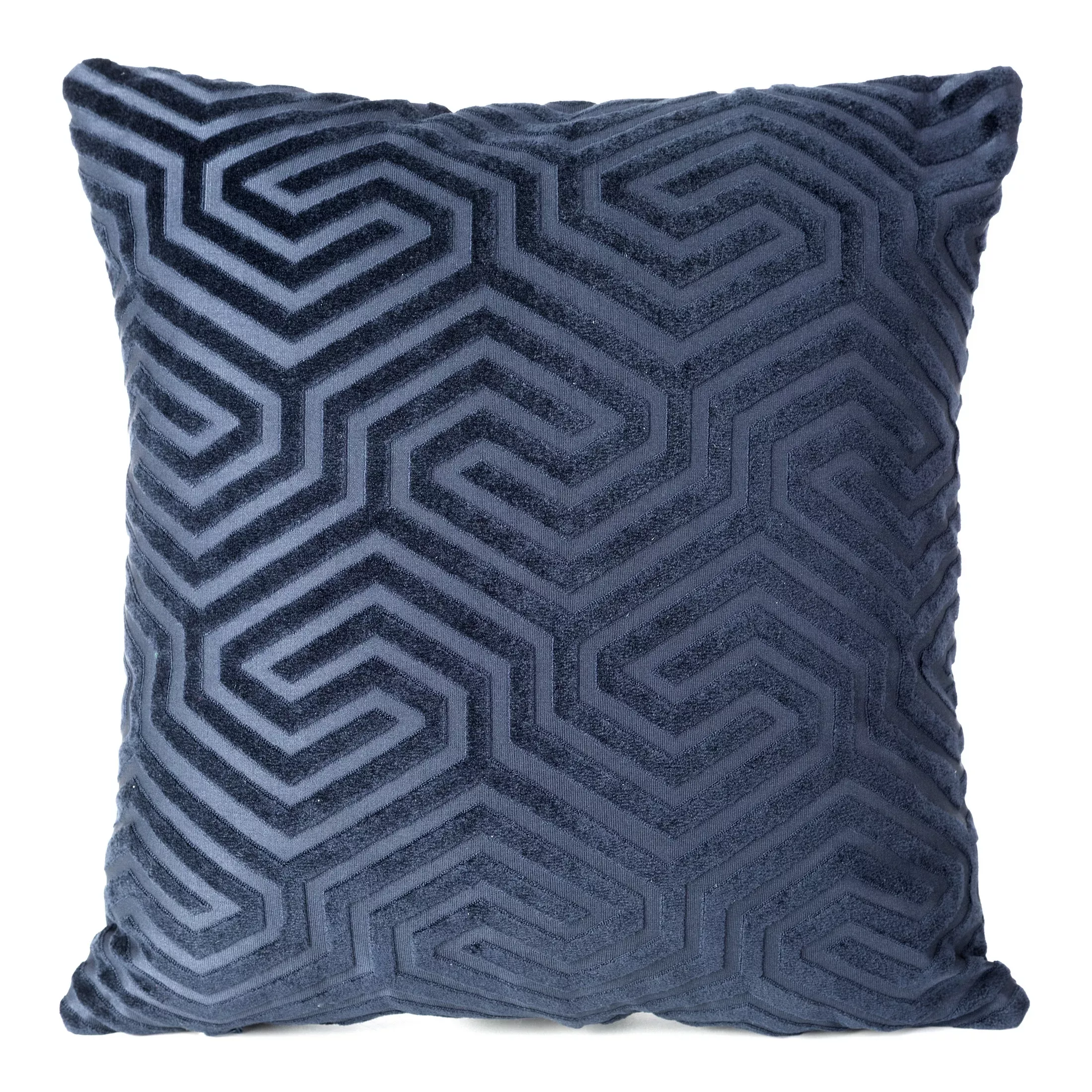 Poszewka na poduszkę 40x40 cm welwetowa kolor granatowy z żakardowym geometrycznym wzorem INGA PIERRE CARDIN