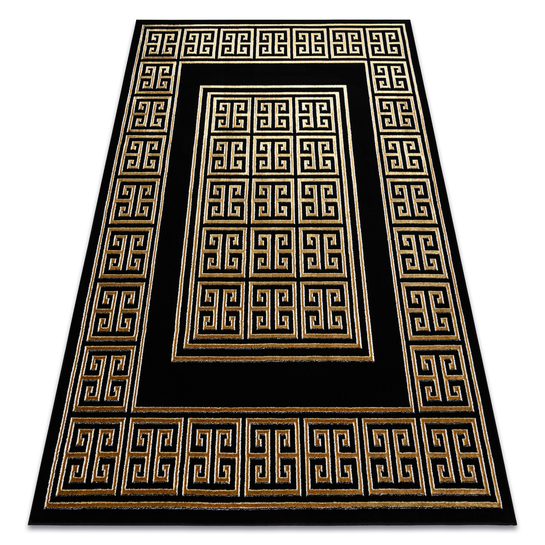 Dywan ALLURE 1968 Grecki klucz, ramka - Strukturalny, stylowy, 80x150 cm