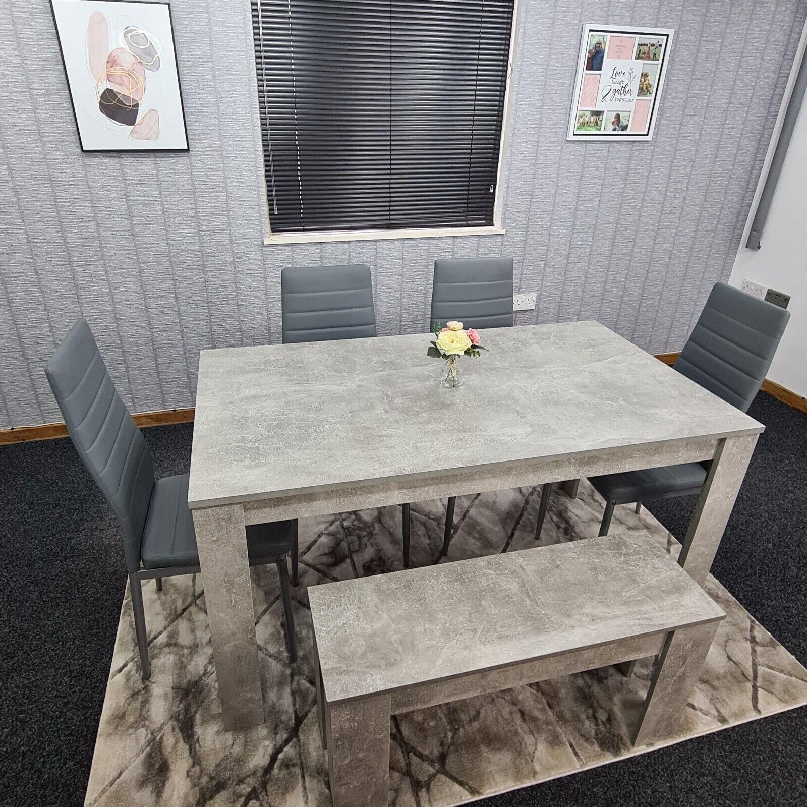 KOSY KOALA Dining Table with 4 Chairs and 1 Bench Kitchen Dining Set for 6