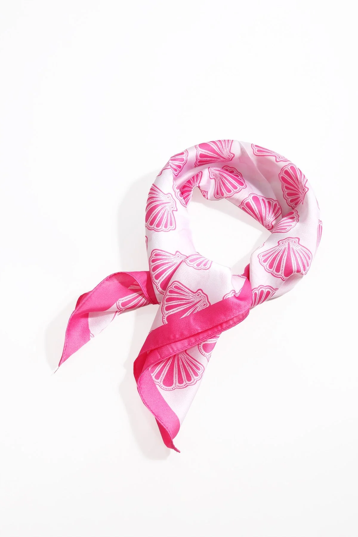 Shell Print Neckerchief Scarf in Pink