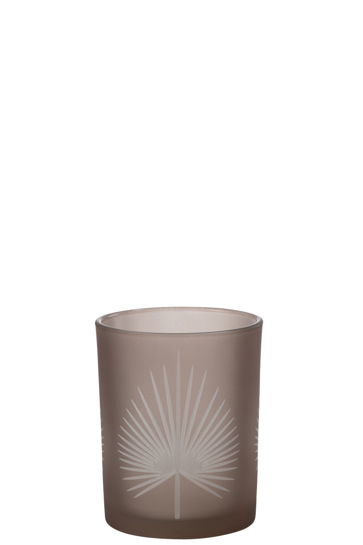 J-Line windlicht Palmblad - glas - beige - medium