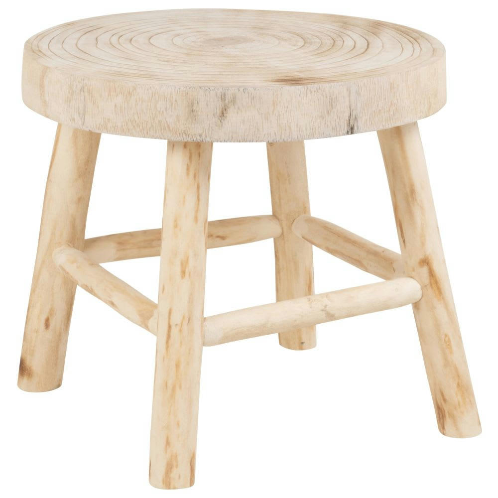 BRUTUS - Petit tabouret en pauwlonia et peuplier