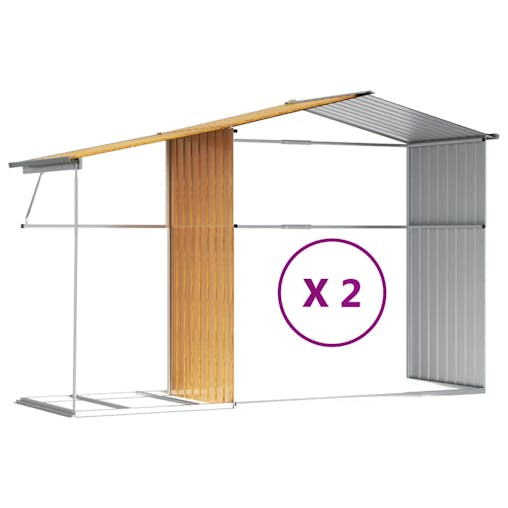 NNEVL Garden Shed Light Brown 277x279x179 cm Galvanised Steel