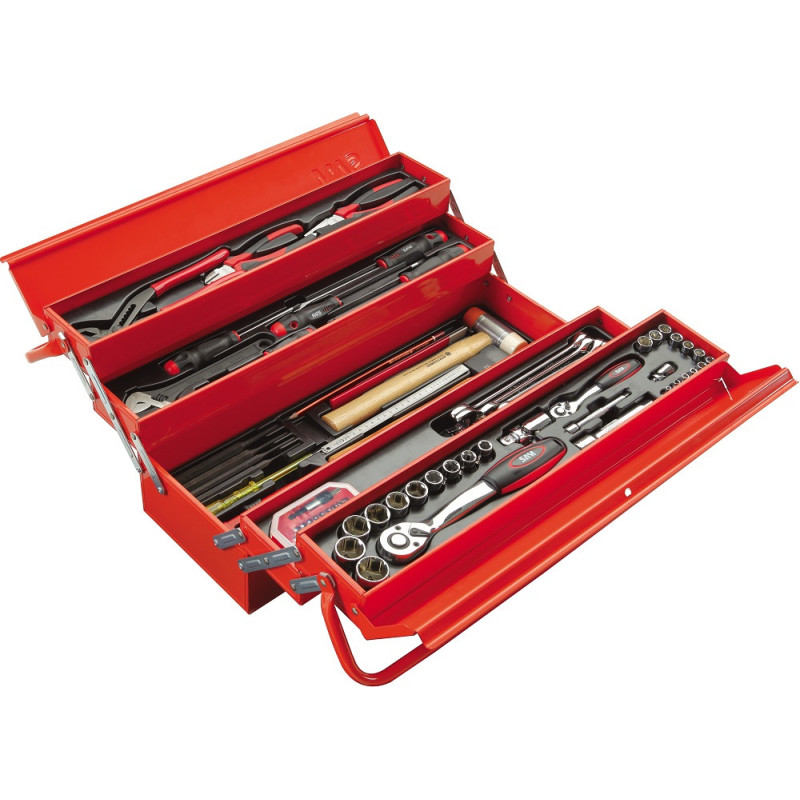 Coffre à outils en métal avec 113 outils SAM TOOLS
