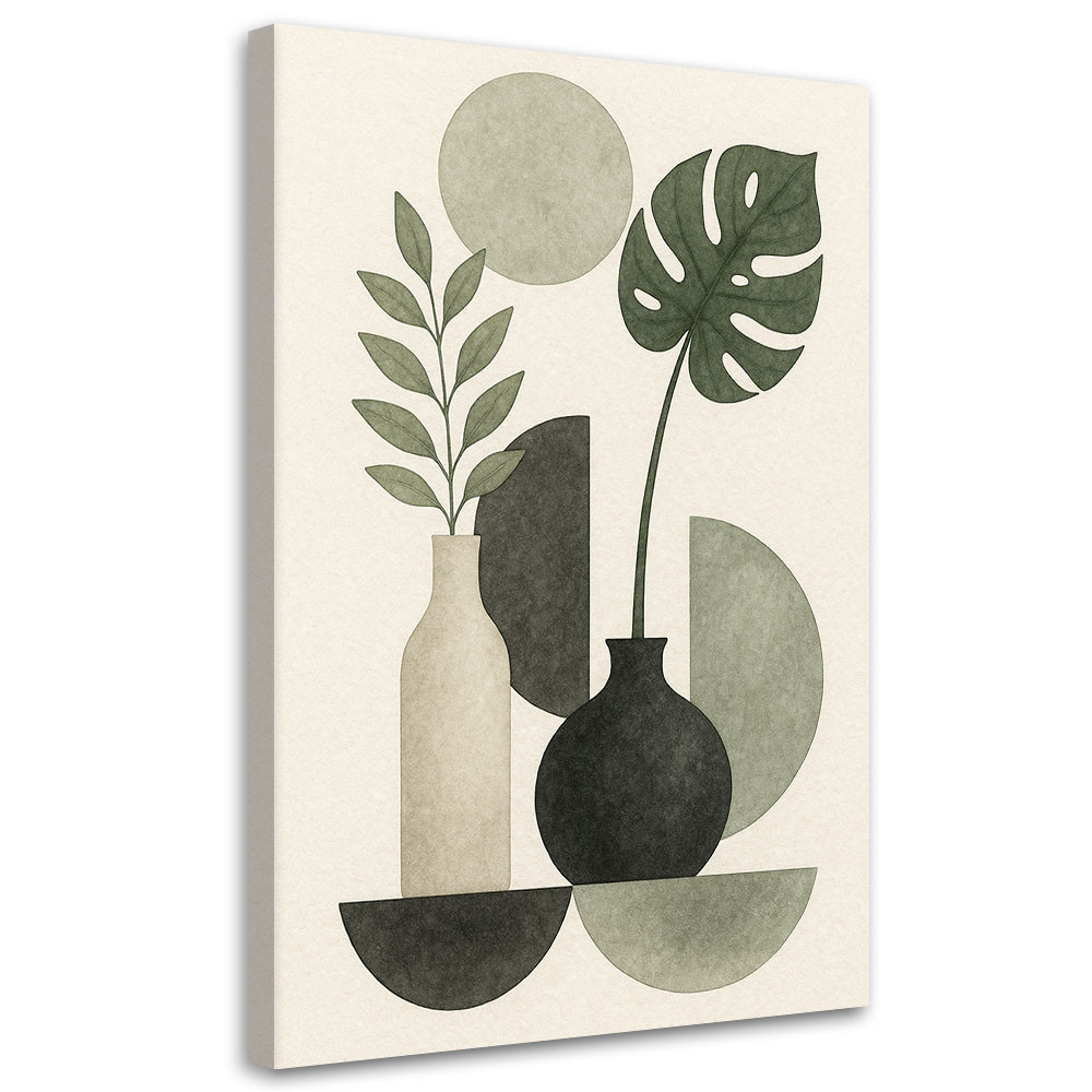 Feeby Obraz Japandi, Botanika Natura Granat Minimalizm Geometria 40x60