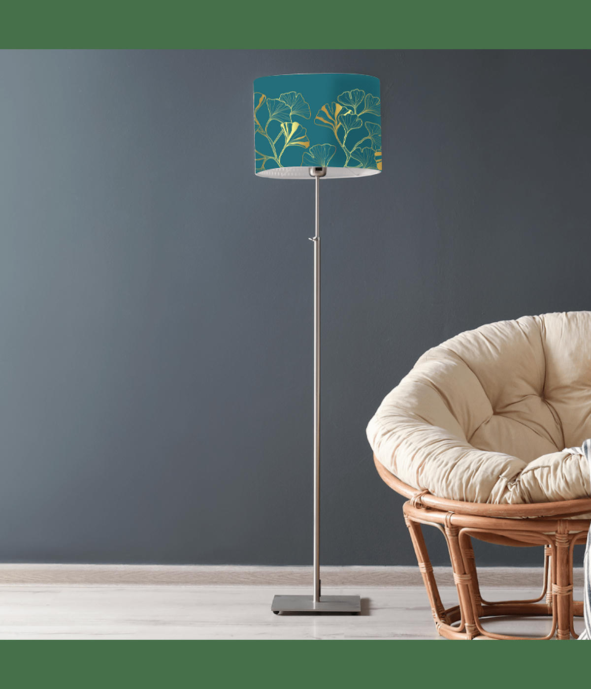 COLORS - Abat-jour Lampadaire Iris Bleu canard D: 45 x H: 25