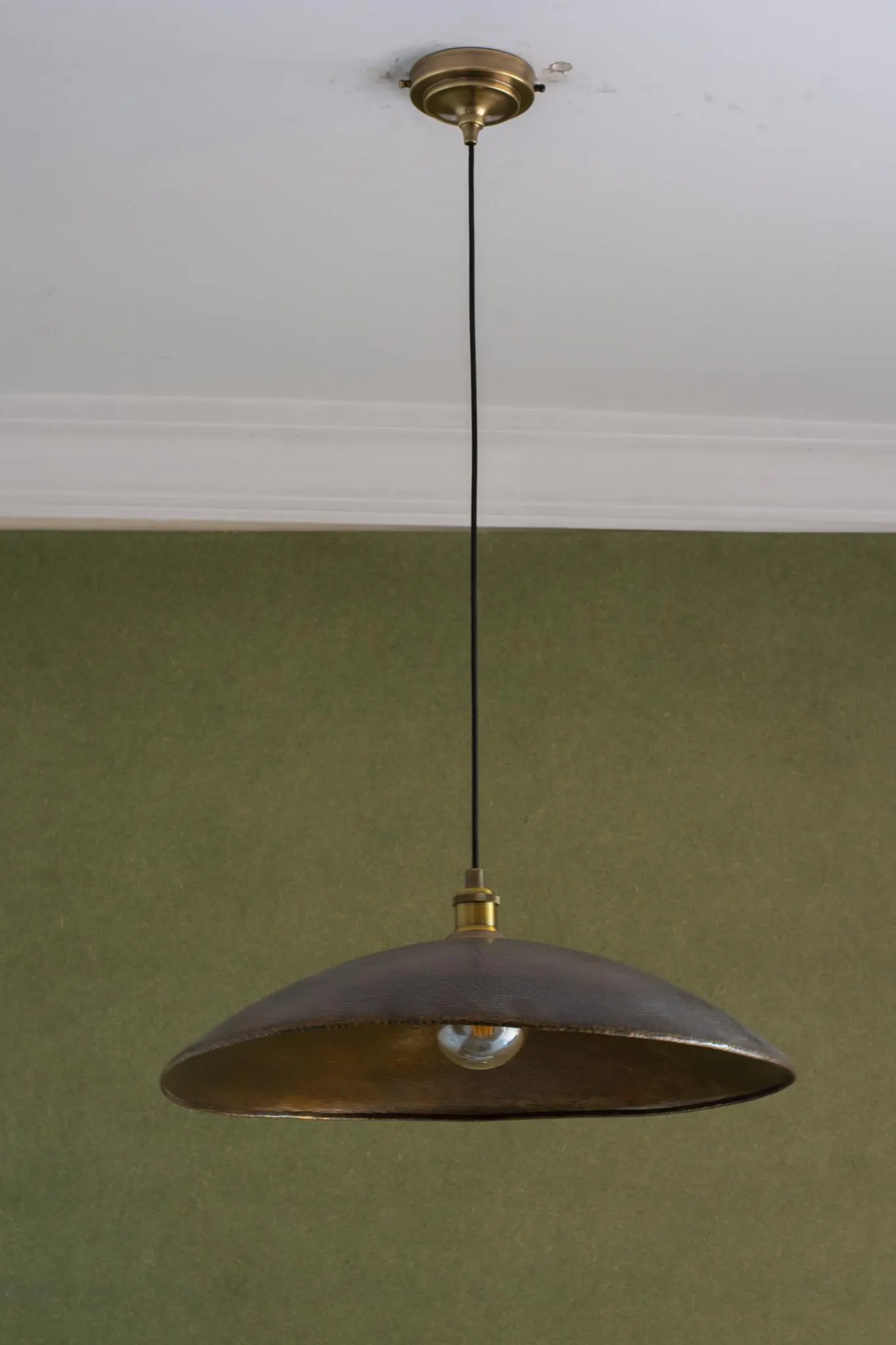 Hammered Aged Brass Pendant Light – Vintage Kitchen Island Lighting