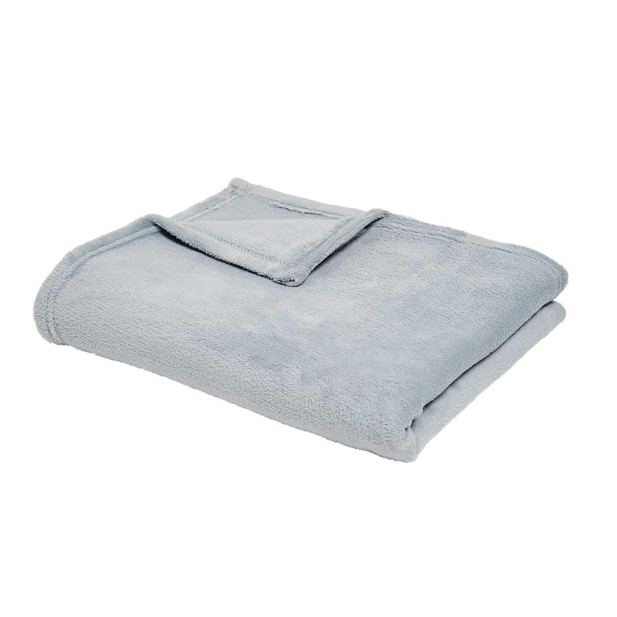 ESSENTIAL - Plaid uni en Polyester Gris 125x150 cm