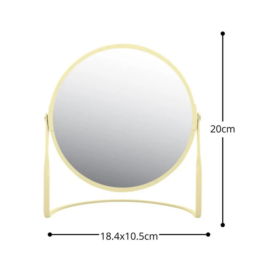 Make-up spiegel Cannes - 5x zoom - metaal - 18 x 20 cm - geel