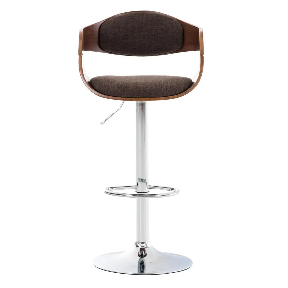 CLP Barkruk Kingston walnoot Frame - Stof - walnoot/bruin