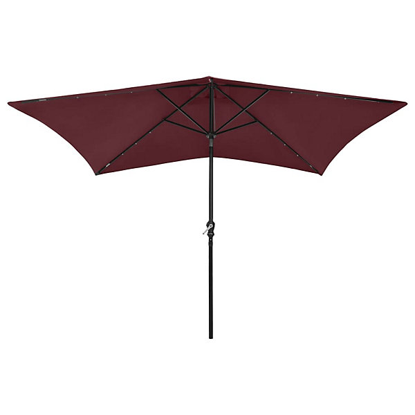 Parasol avec led et mât en bordeaux Helloshop26