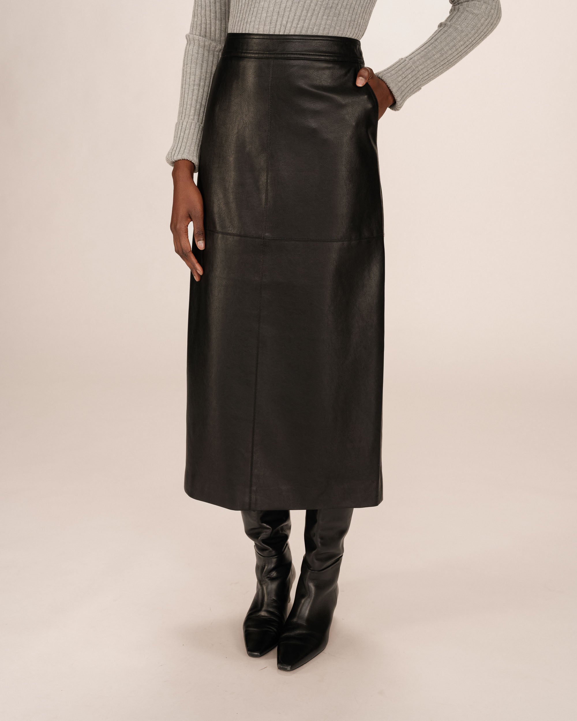 Jupe simili cuir noir Sirene