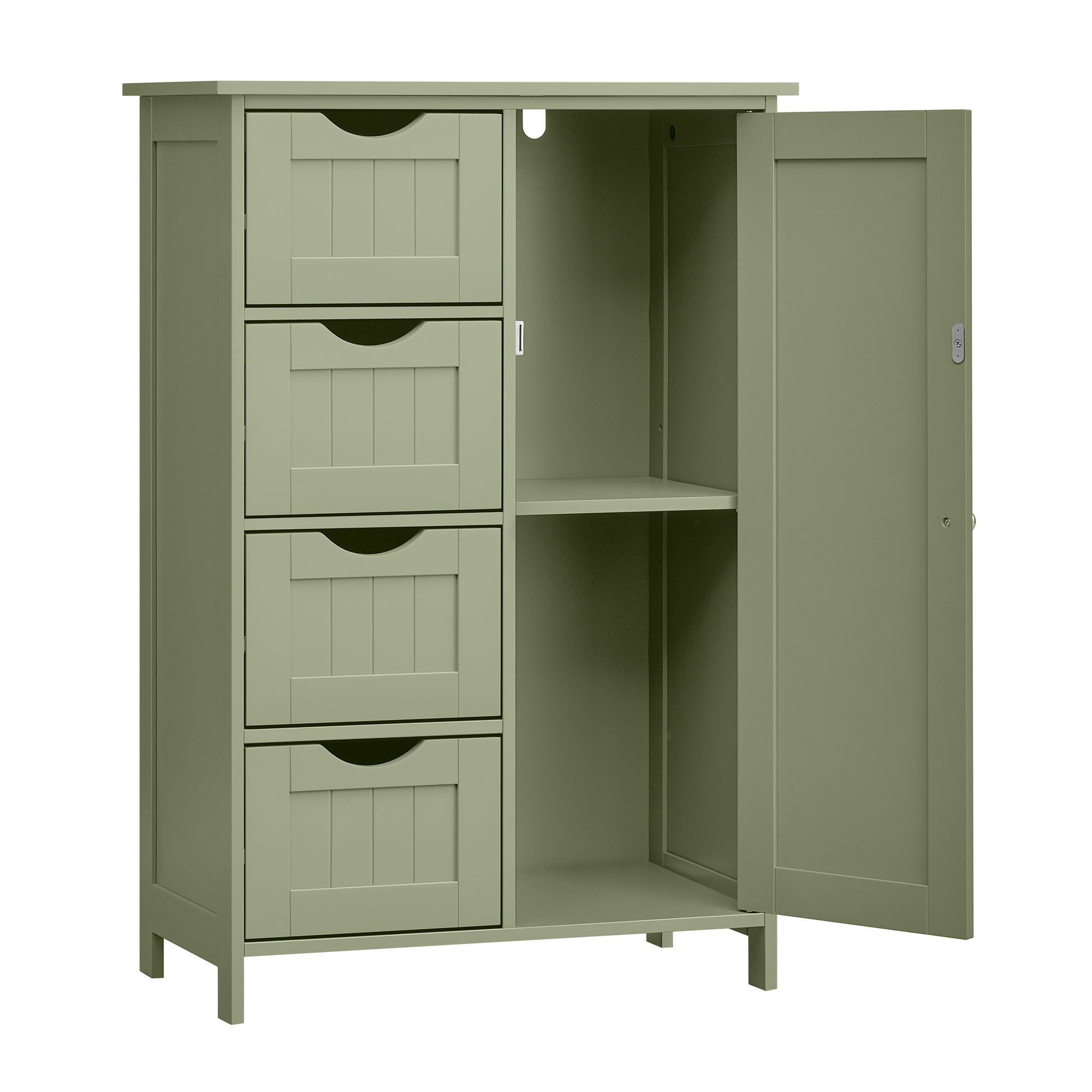Zielona szafka łazienkowa 4 szuflady 82x55x30 cm zielona