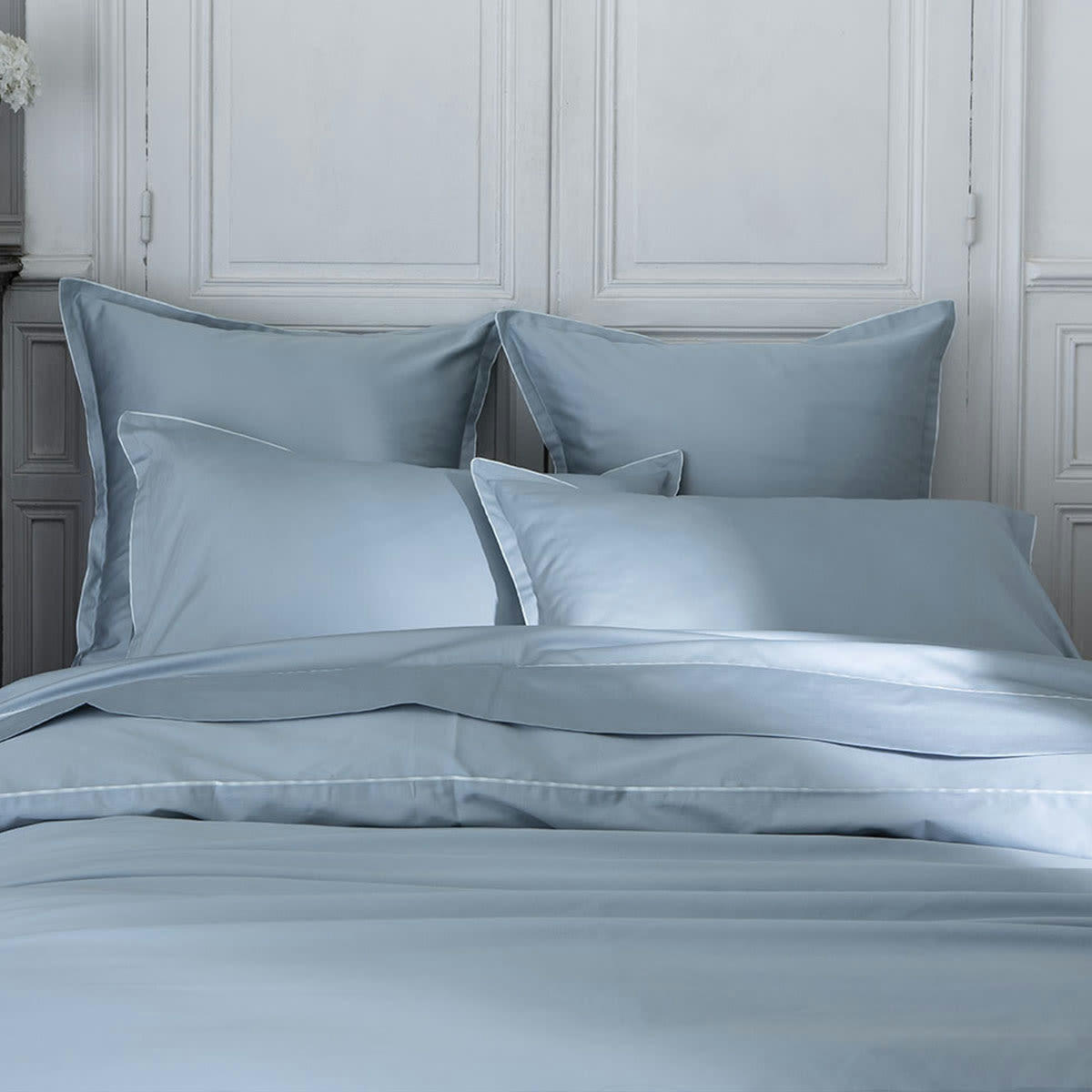 TEOPHILE - Taie d'oreiller en satin de coton baltique 50x75