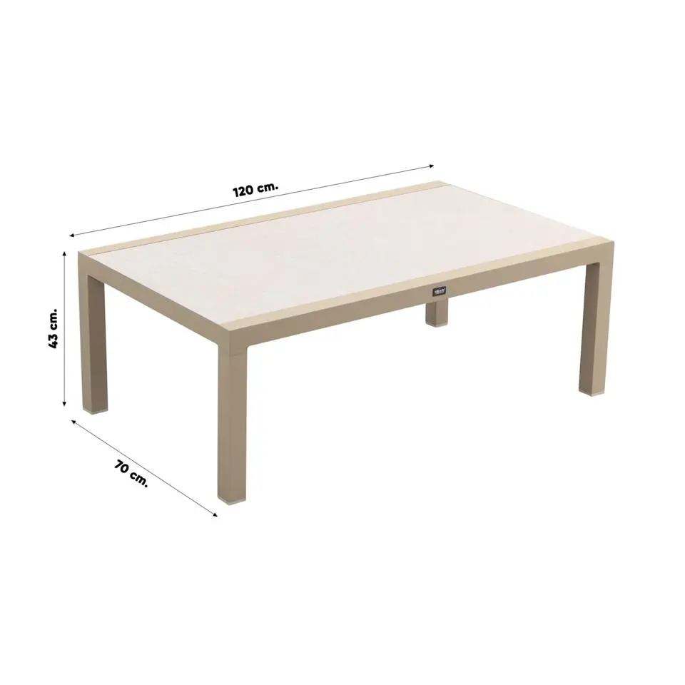 VDG Atlanta loungetafel 120x70 cm. - Latte