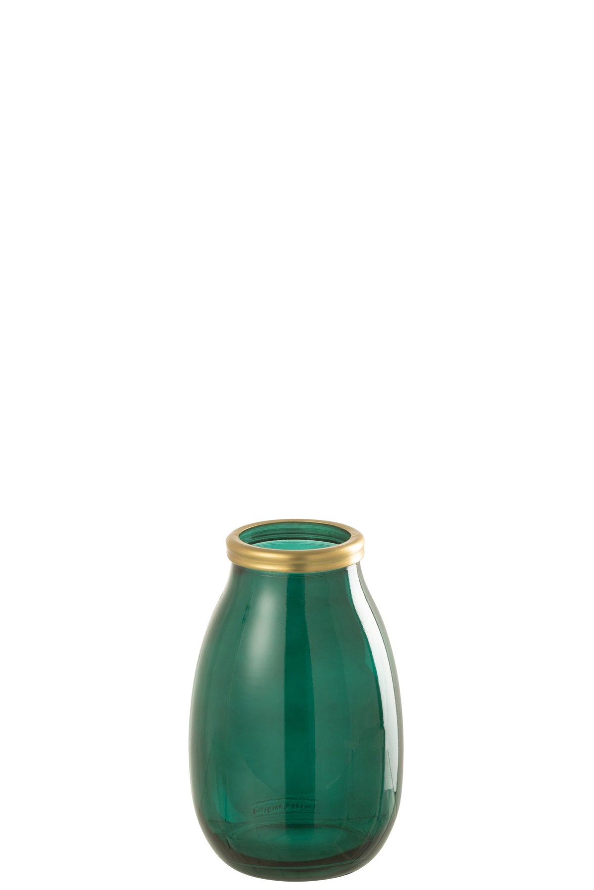 J-Line vaas Goud Boord - glas - groen - small - 28 cm hoog