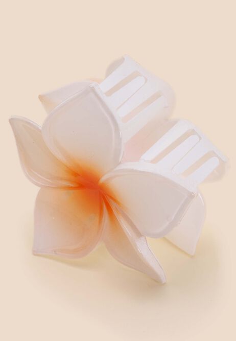 Womens White Ombre Lotus Flower Hair Clip