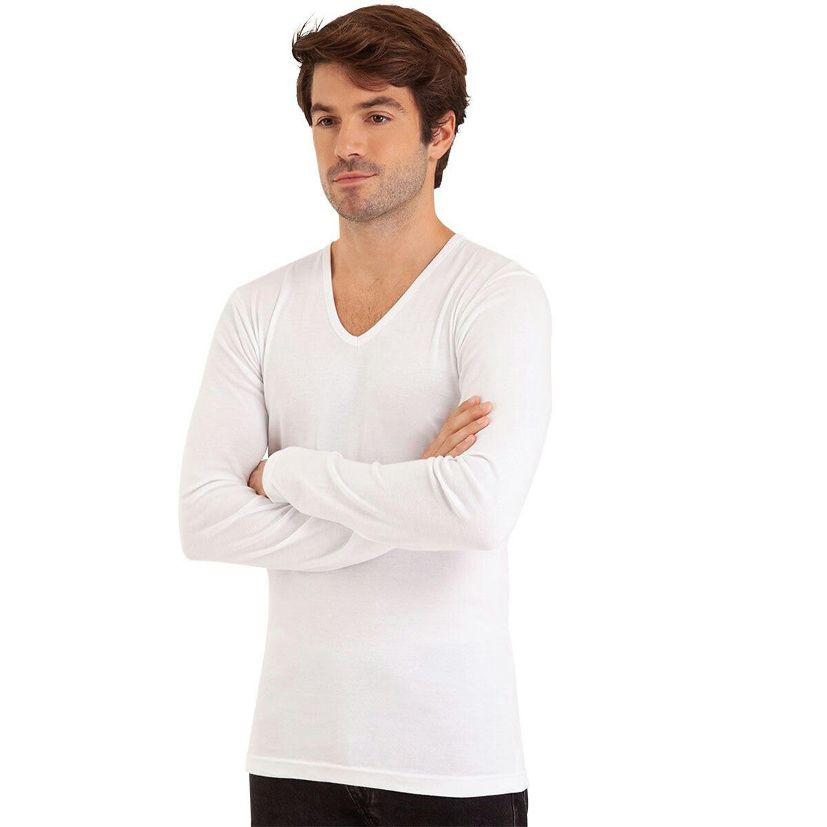 T-shirt manches longues col V