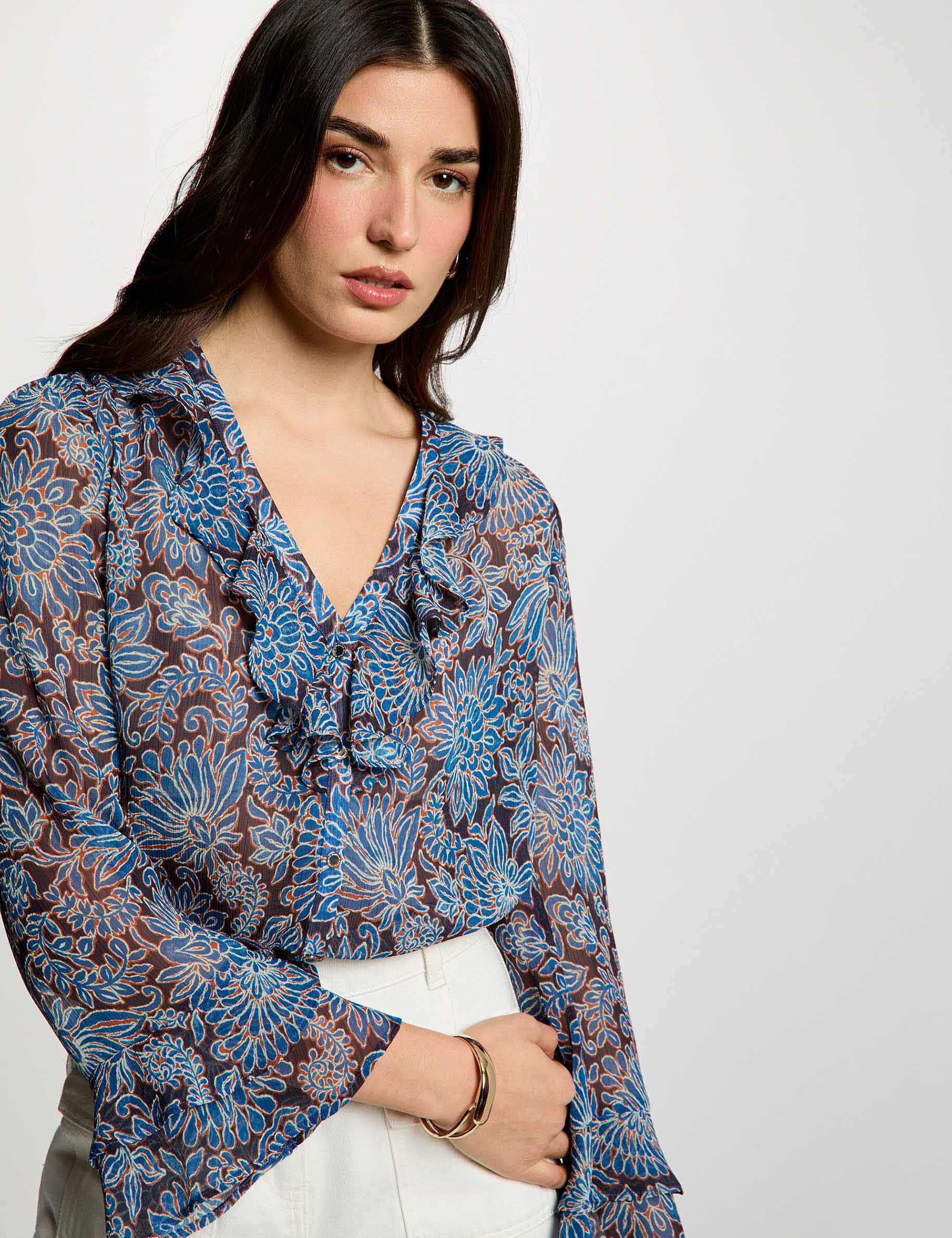 Fitted Voile Shirt Multicolor Women