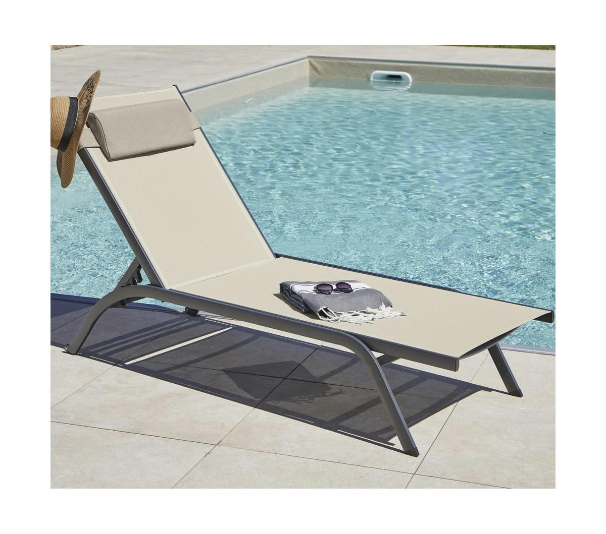 MALTA - Bain de soleil  en aluminium lin