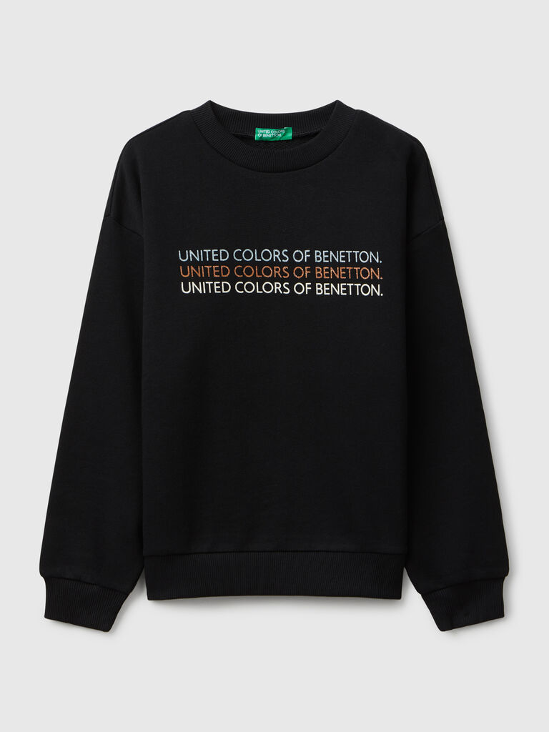 Sweatshirt with glittery logo print