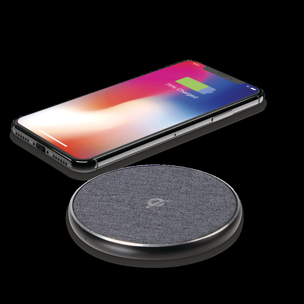 Bluehive Fabric Wierless Charging Pad, Compatible with Qi-Enabled Devices, Black, 2-pk