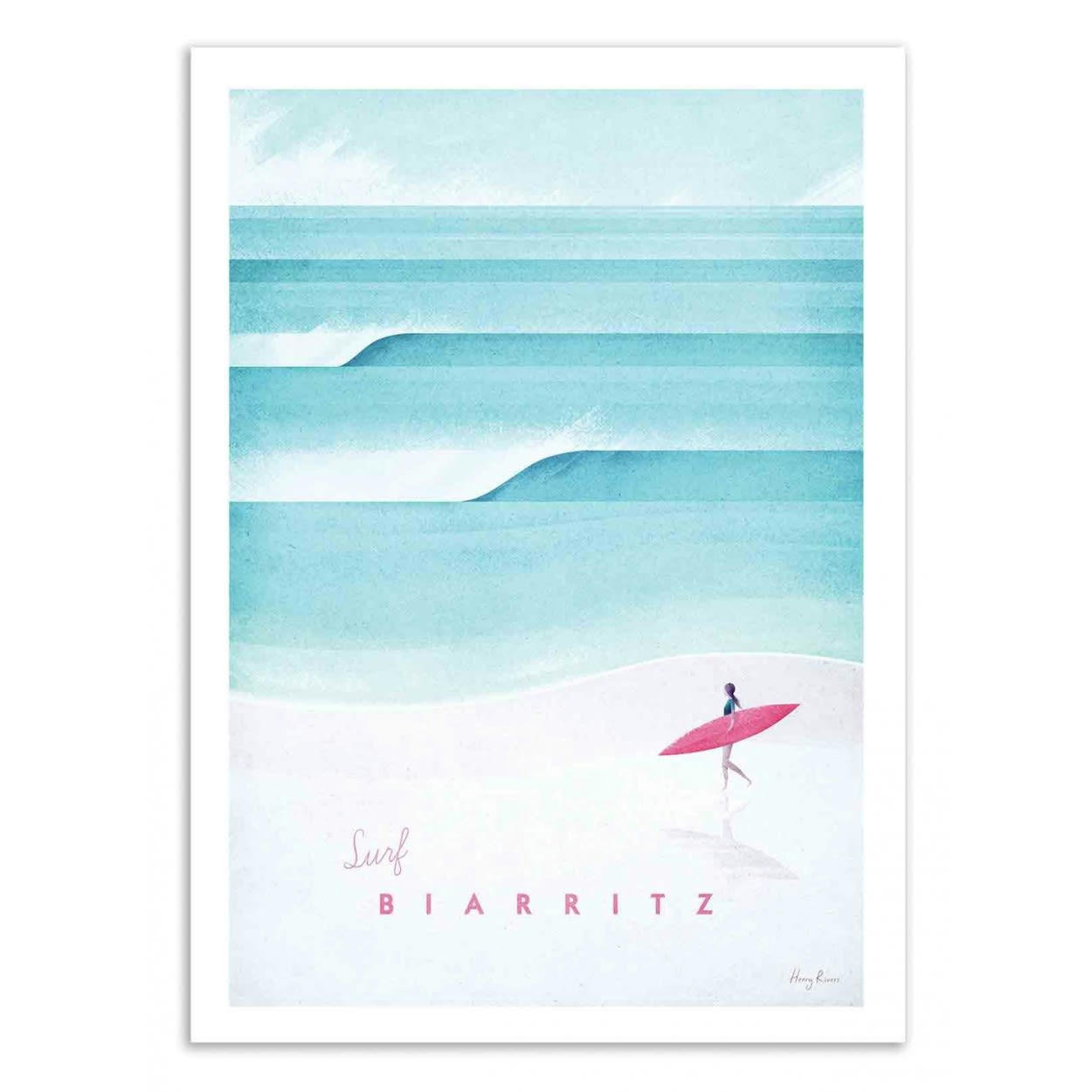 HENRY RIVERS - SURF BIARRITZ - Affiche d'art 50 x 70 cm