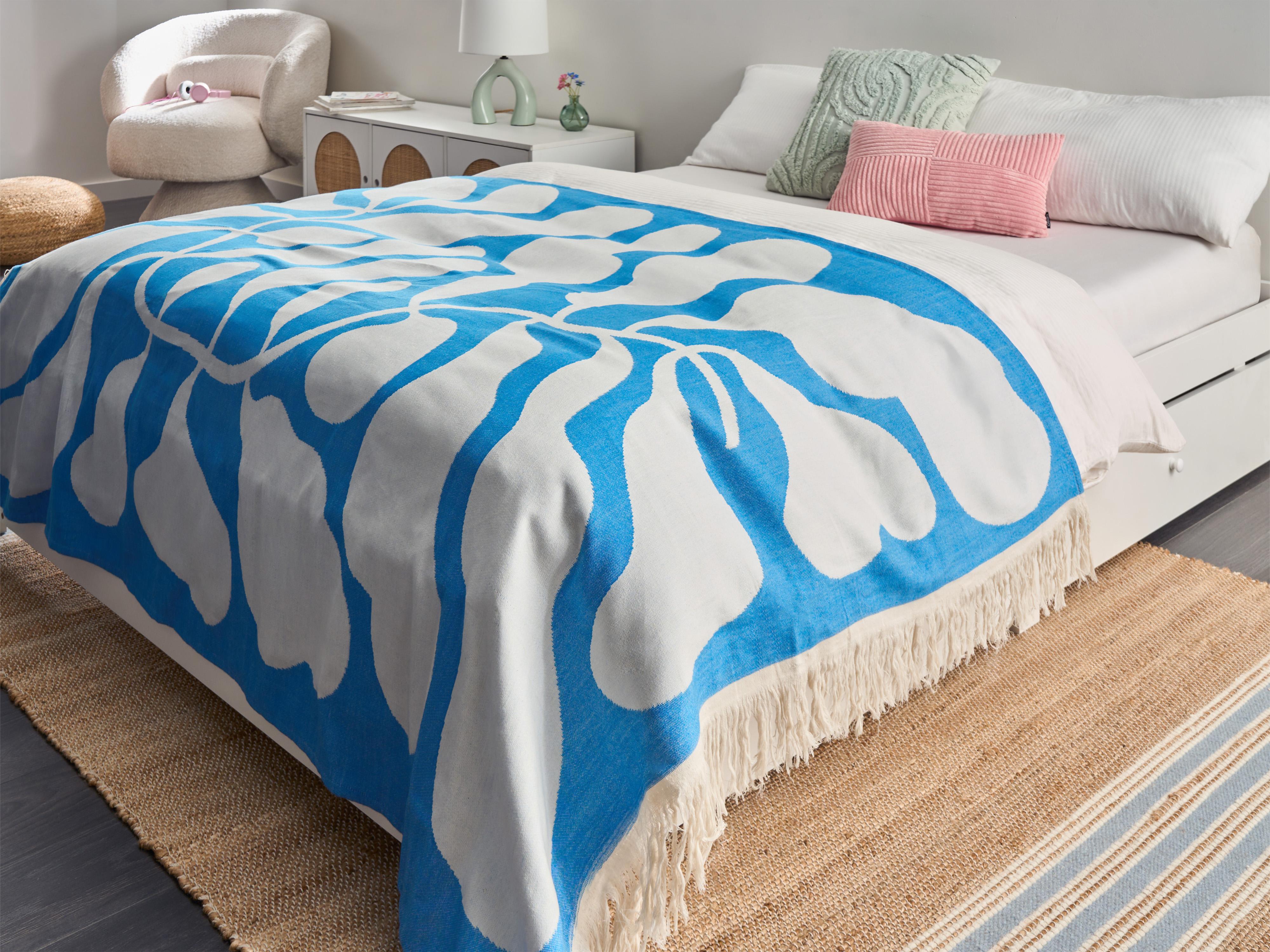 Blanket KIHUN Fabric 130 x 170 cm Blue