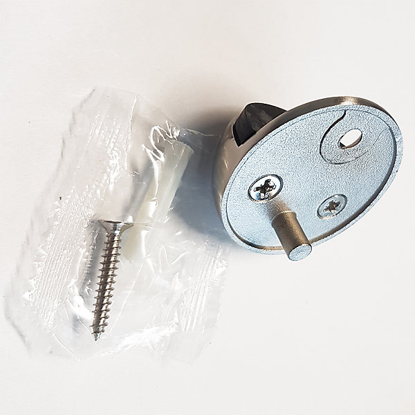 2 Un. BUTéE DE PORTE en acier inoxydable de qualité AISI-304, fixation au sol avec vis - Diamètre 44MM