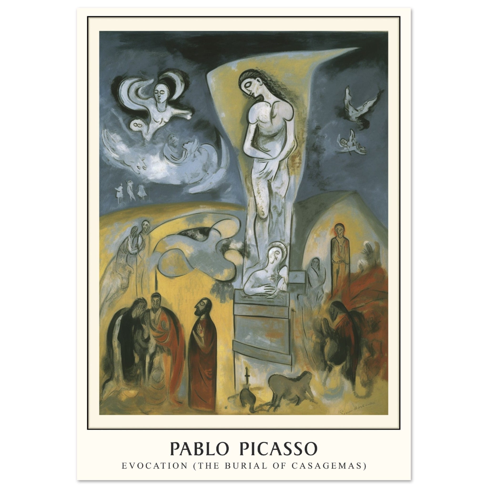 Artfulprints Poster Pablo Picasso - Evocation  - A4 21x29.7 cm - Meerkleurig