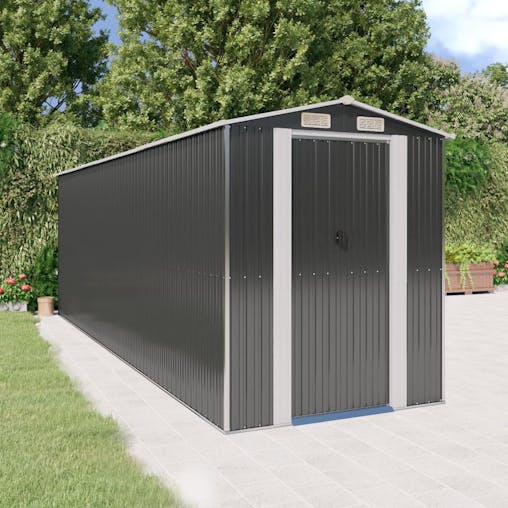 NNEVL Garden Shed Anthracite 192x606x223 cm Galvanised Steel