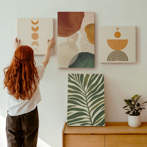 Obraz canvas 4 częściowy Abstrakcje liście |40x40, 40x60| Wallfluent