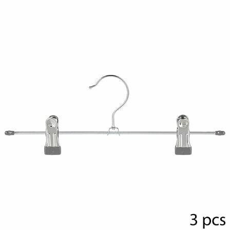 Zestaw 3 WIESZAKI NA SPODNIE metalowe z PVC