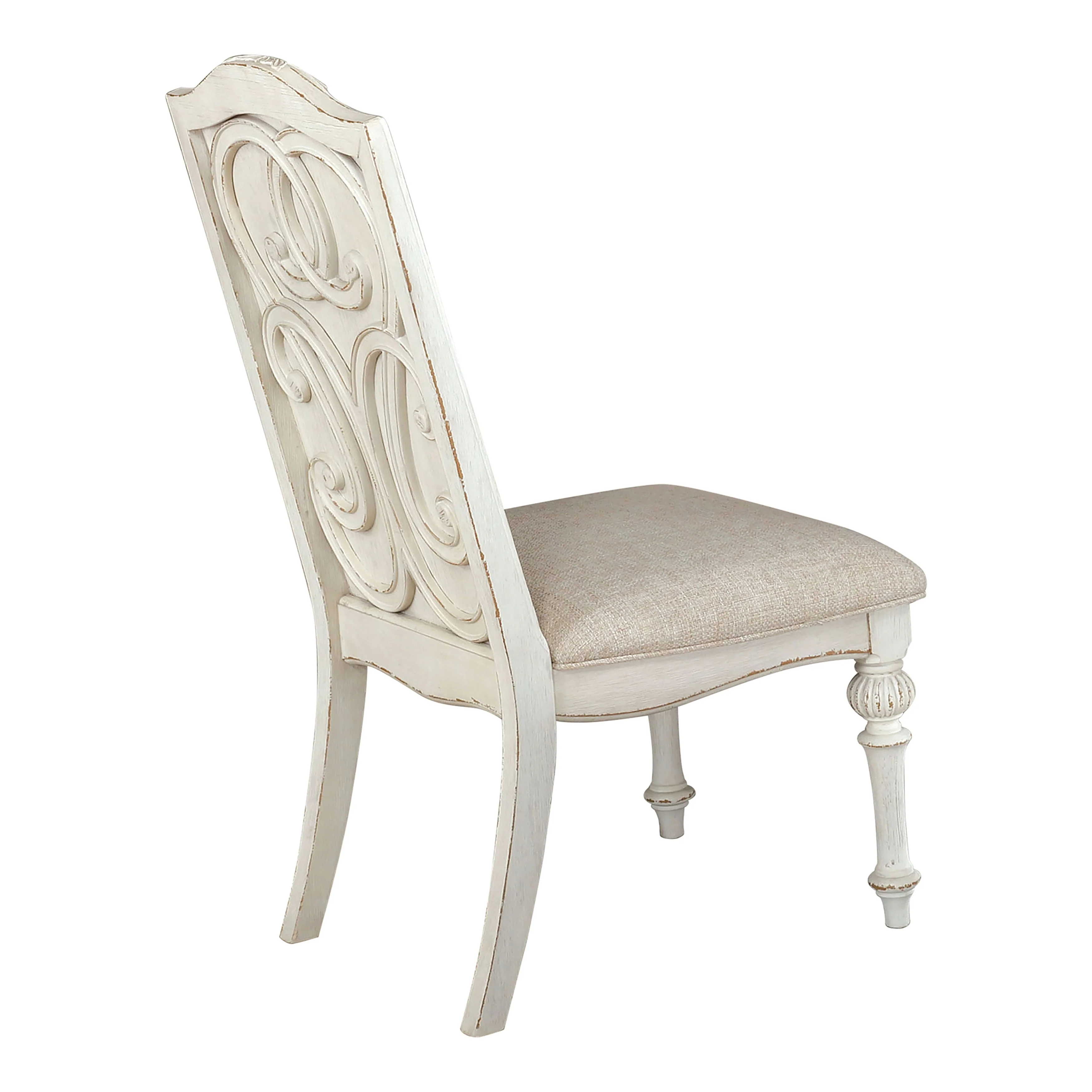 Pann Farmhouse White Solid Wood 7-Piece Expandable Dining Table Set by Furniture of America