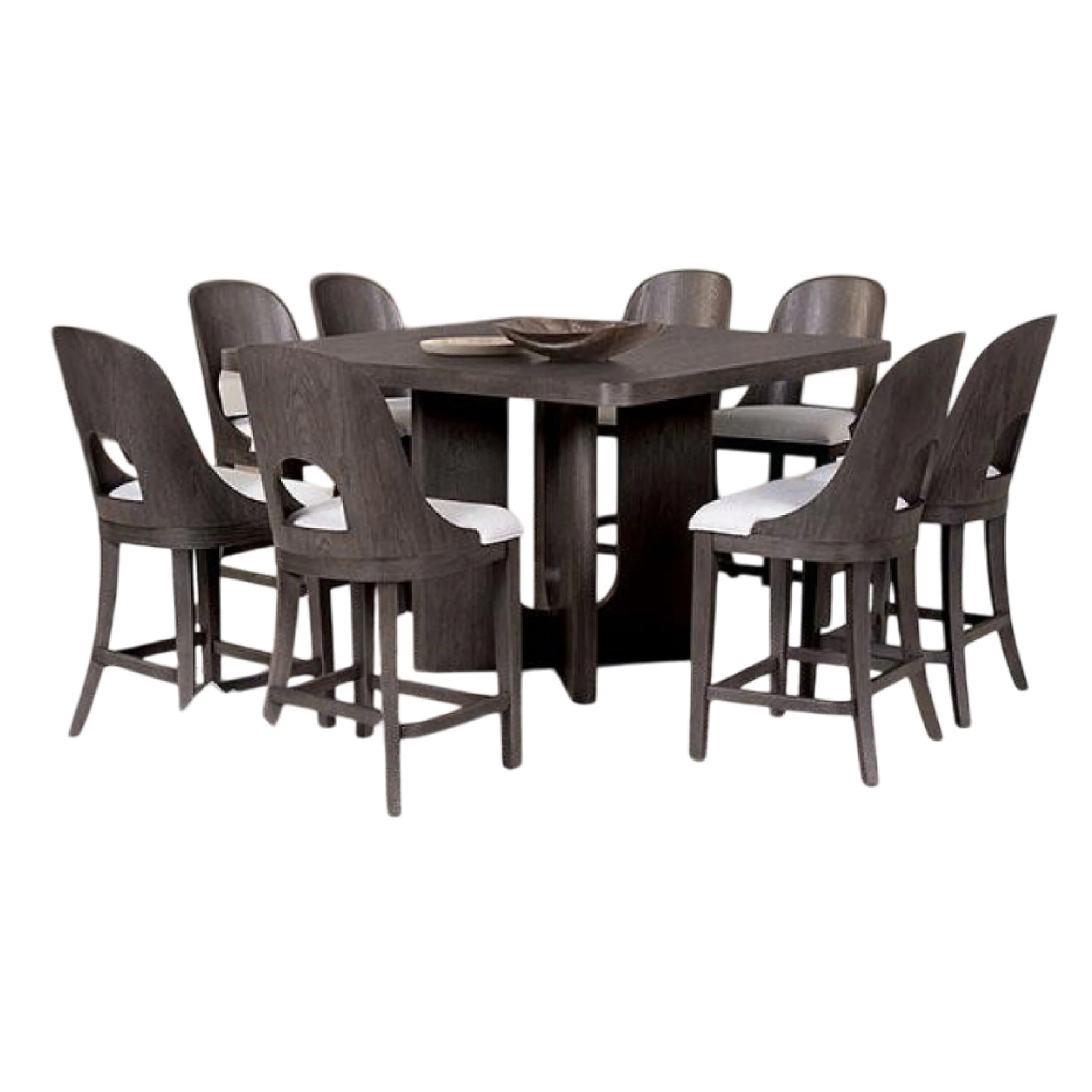 Zoko 7pc Counter Height Dining Table Set, Polyester, Ash Gray Wood
