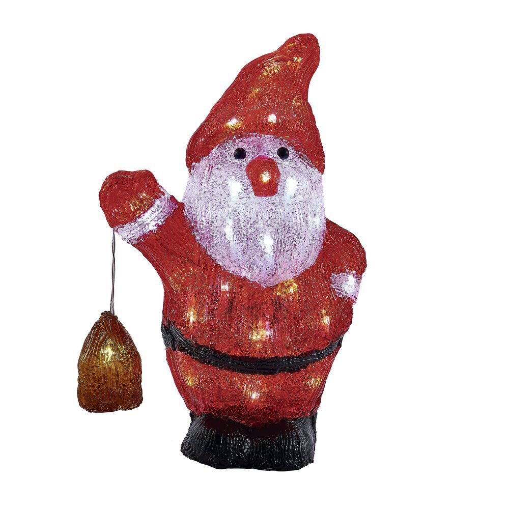 Père-No&euml;l lumineux avec lanterne 35 LED rouge et blanc