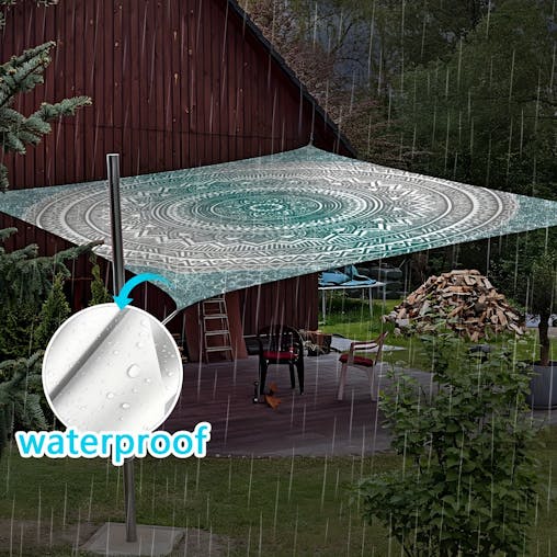 NNETM Mandala Waterproof Sun Shelter Canopy for 6 People