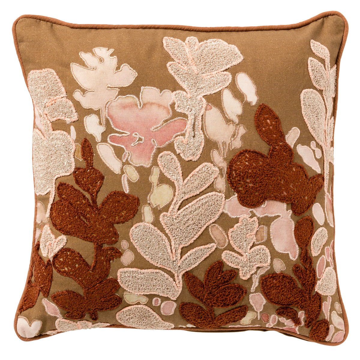LYDIA | sierkussen 45x45 cm | Tobacco Brown | bruin | multicolor | Hoii | met duurzame kussenvulling