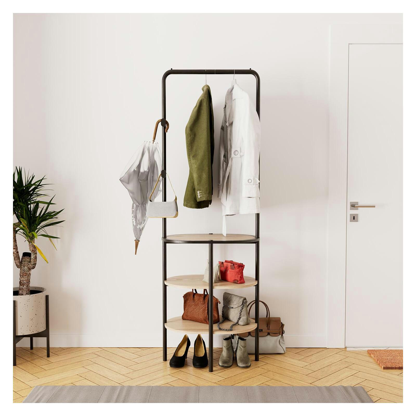 WILKO - Portant d'entrée vestiaire métal et bois L60 x H180 cm