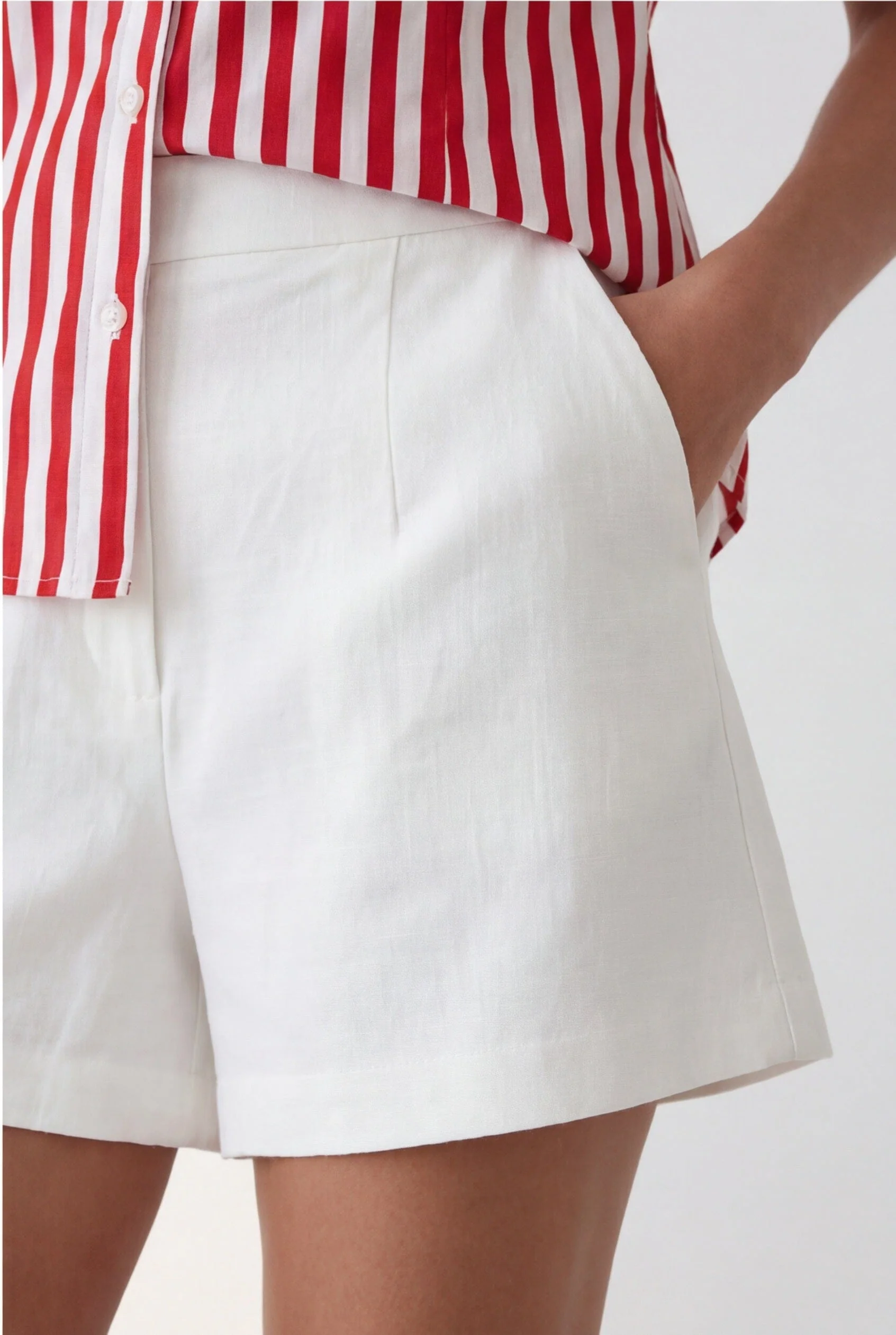 SHORT TAILLE HAUTE - CLEO - BLANC
